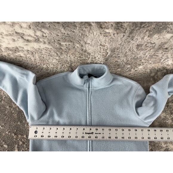 Express Size M Mock Neck Full Zip Sweater Jacket Blue Long Sleeve Stretch Pocket - Picture 6 of 9